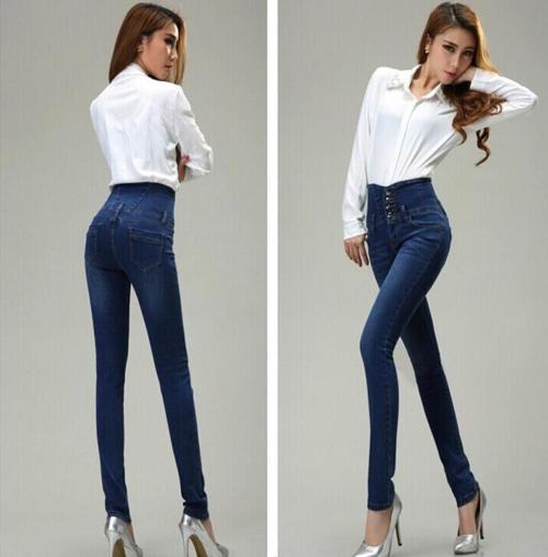 С чем носить высокие джинсы?