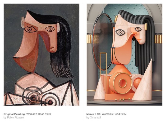 Пикассо, воссозданный в 3D: Интерпретация знаменитых картин на новый лад