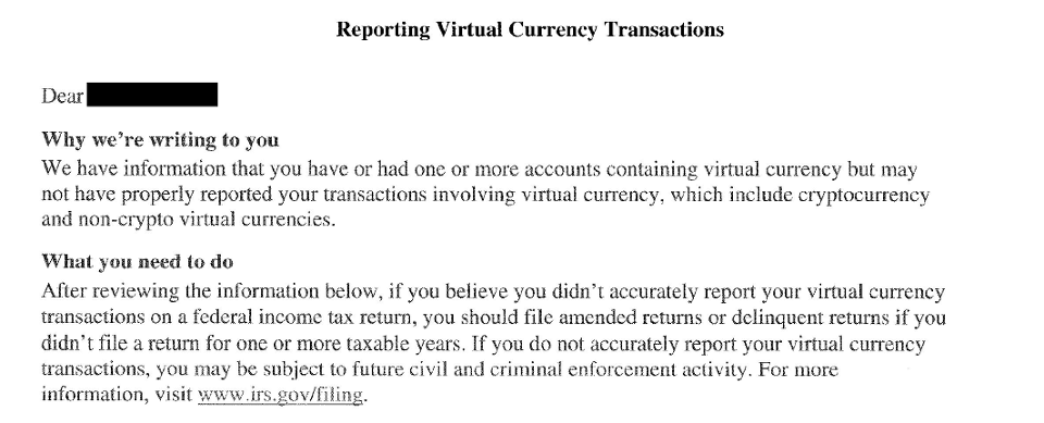IRS рассылает письма с требованием об уплате налогов с криптовалютных доходов