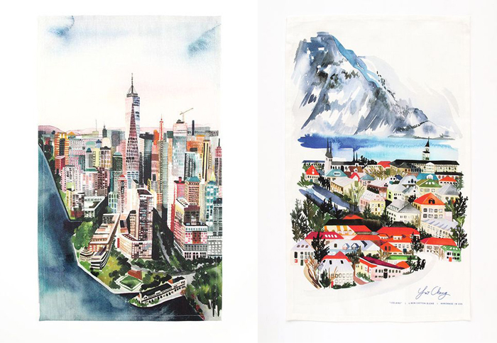 Искусство - на кухню: Как художница Яо Ченг создает текстиль с яркими акварельными принтами