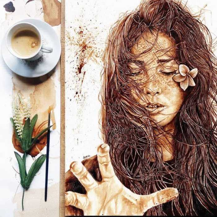 Художница-самоучка рисует кофе необычайные портреты знаменитостей и друзей