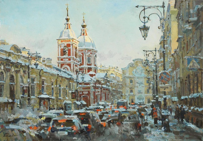 Питерские пейзажи современного импрессиониста Павла Еськова: Город, заплаканный ливнями